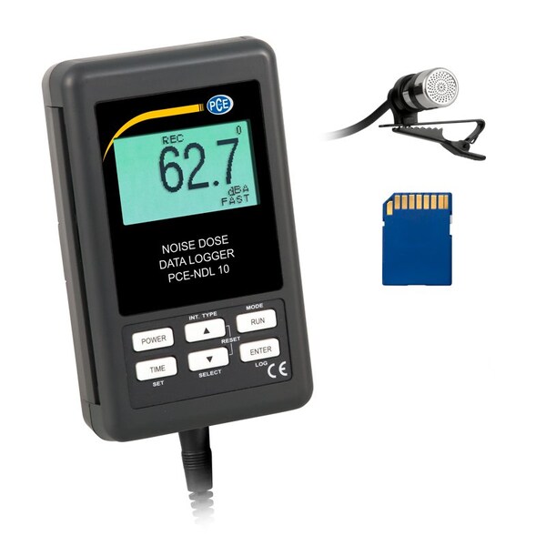 Data-Logging Decibel Meter, Measuring range: SPL: Auto 30 to 130 dB